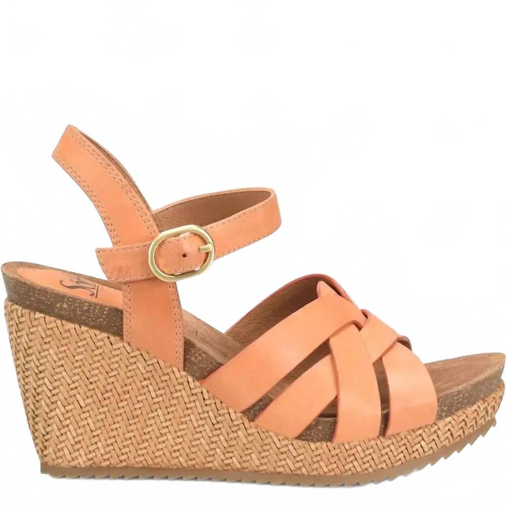NEW SOFFT women's carlana wedge sandals in sunset orange
